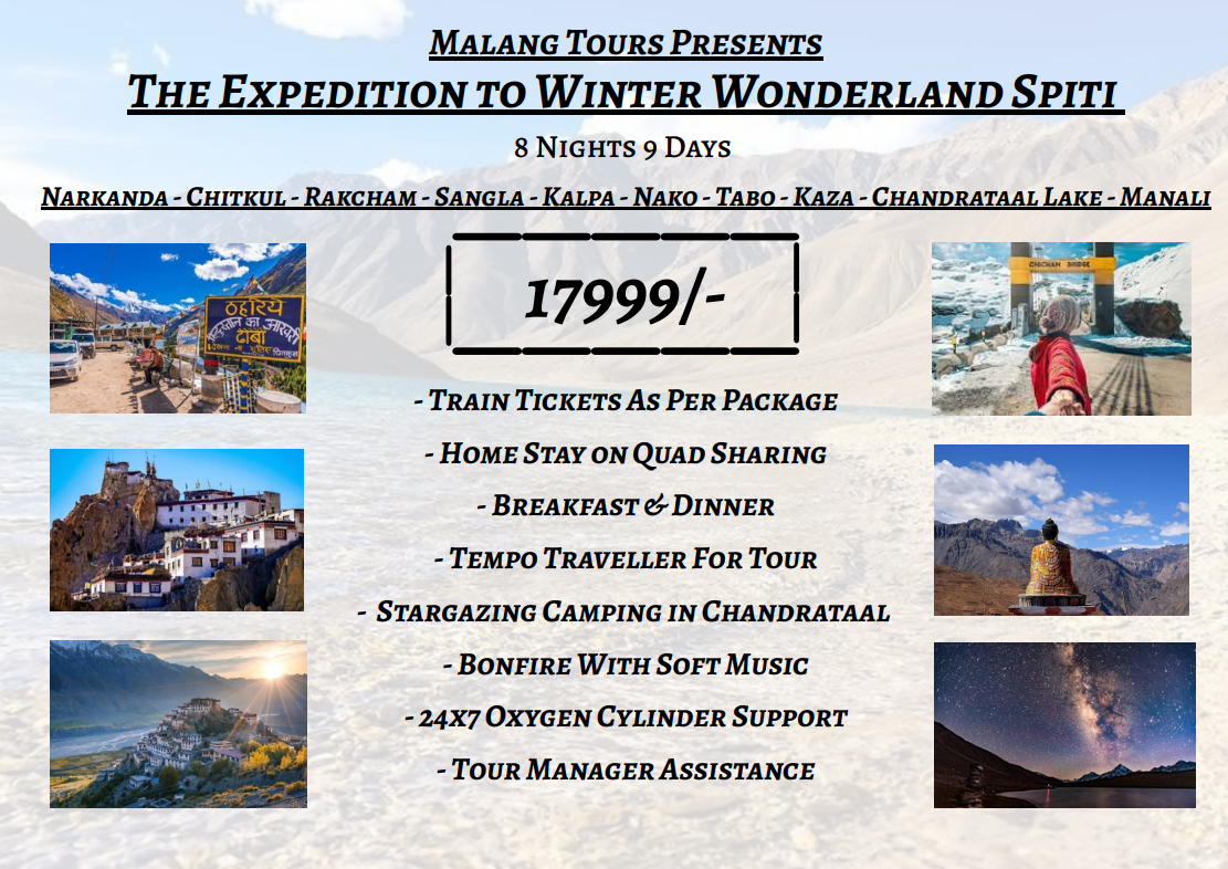 Spiti Valley & Chandratal tour brochure